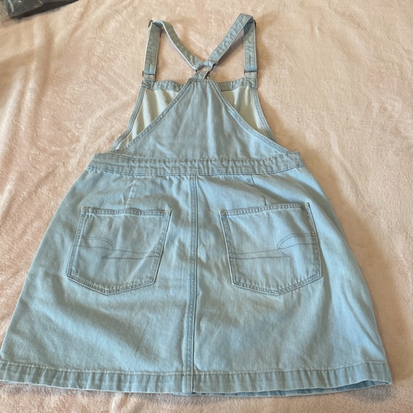 American Eagle Denim Dress Light Wash Button Down Jean Y2K 00s‎ 90s Large - Picture 4 of 6